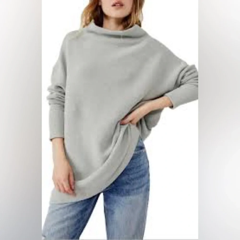 NWT Free People Ottoman Slouchy Tunic Sweater Oxide Size Large Oversized